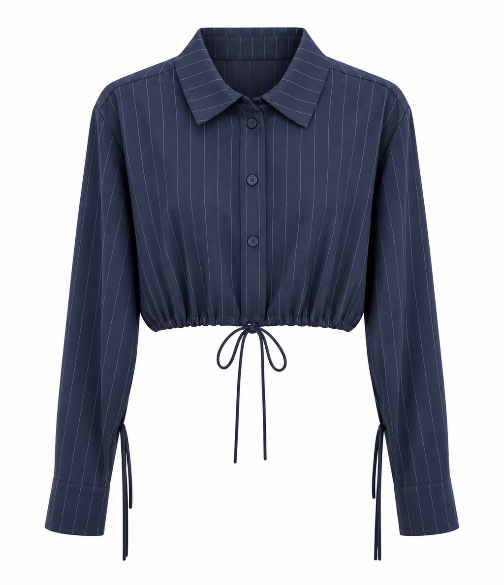 Laylo Pinstripe Tie Shirt