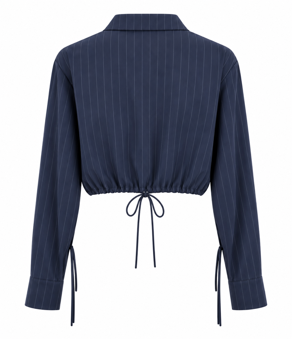 Laylo Pinstripe Tie Shirt