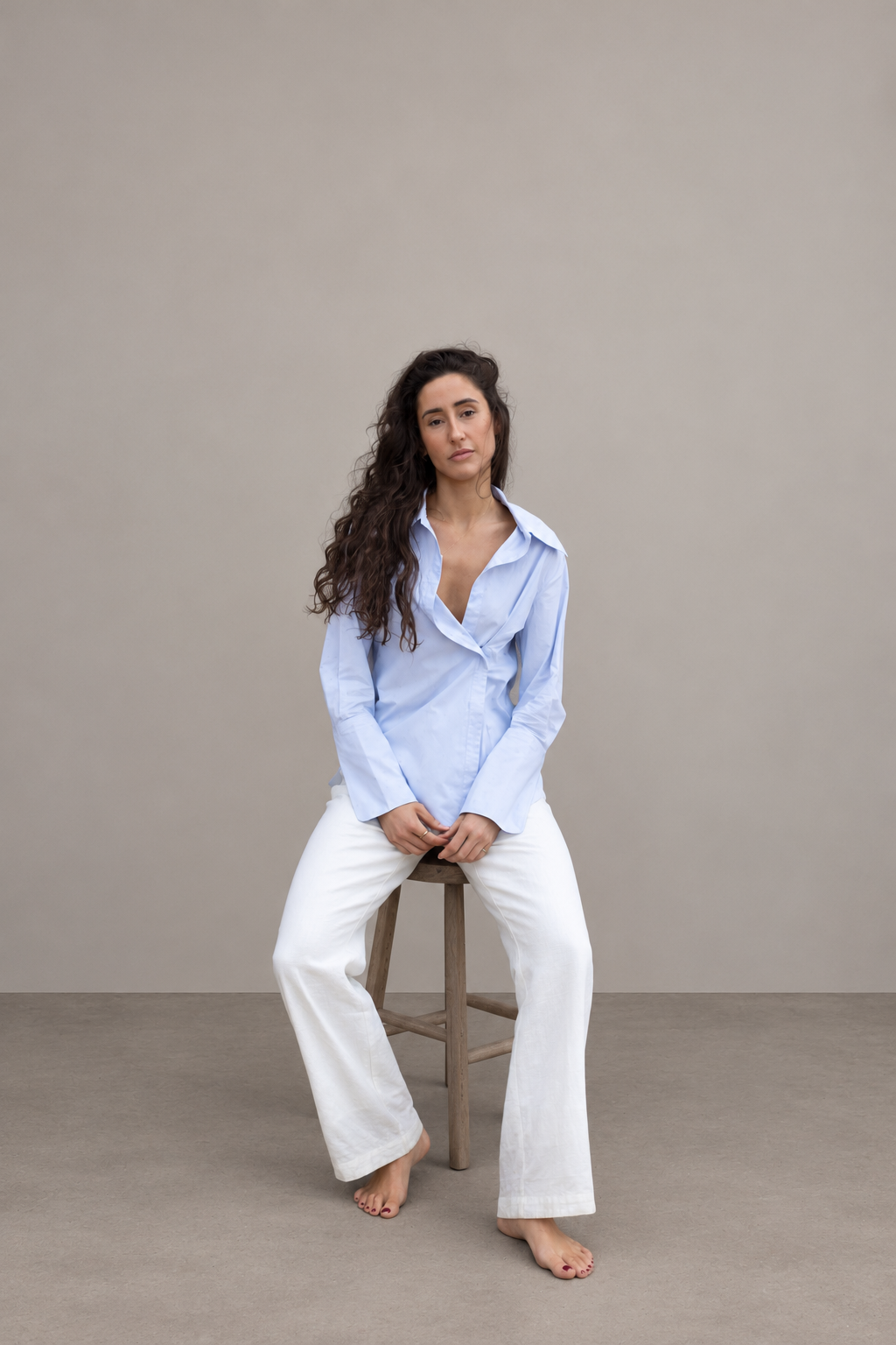 Solace Wrap Shirt studio model photo